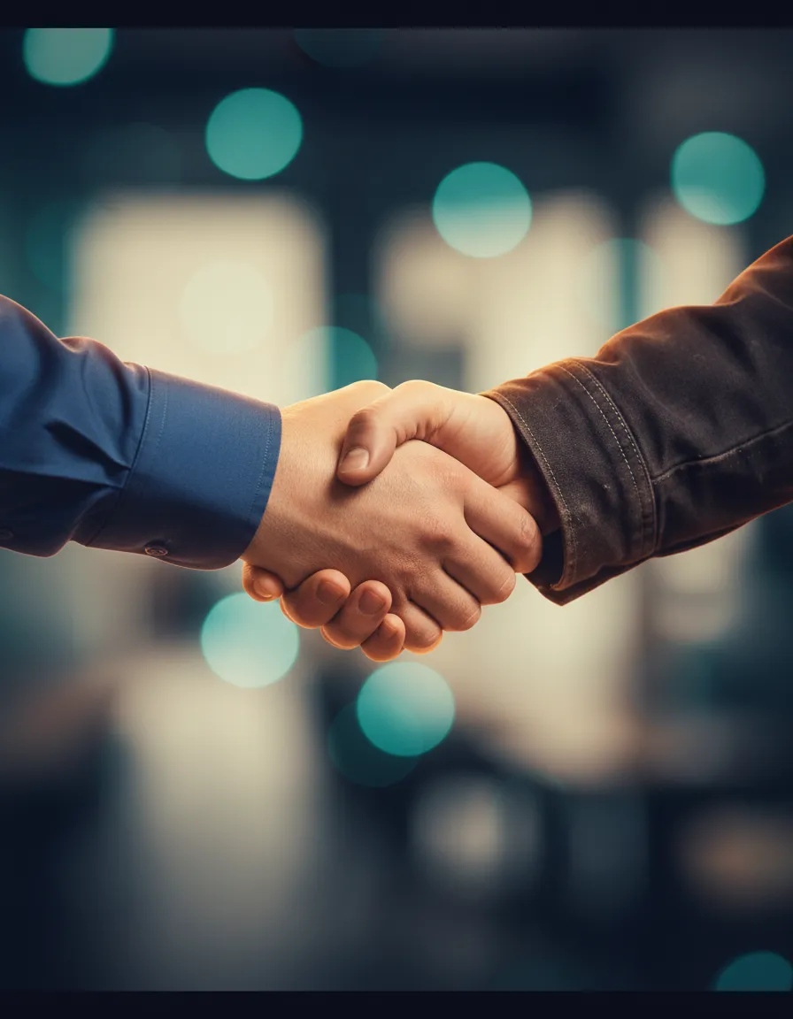 Local home service contractor shaking hands with a growth partner