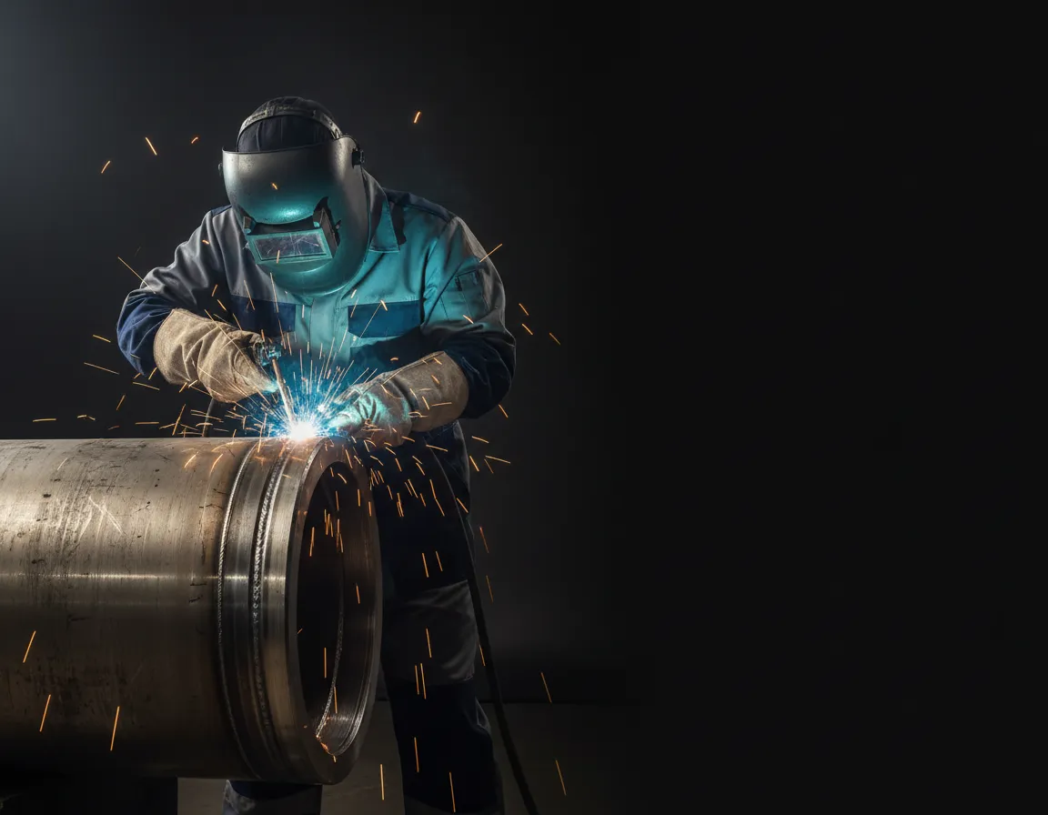 Welding operations in industrial setting