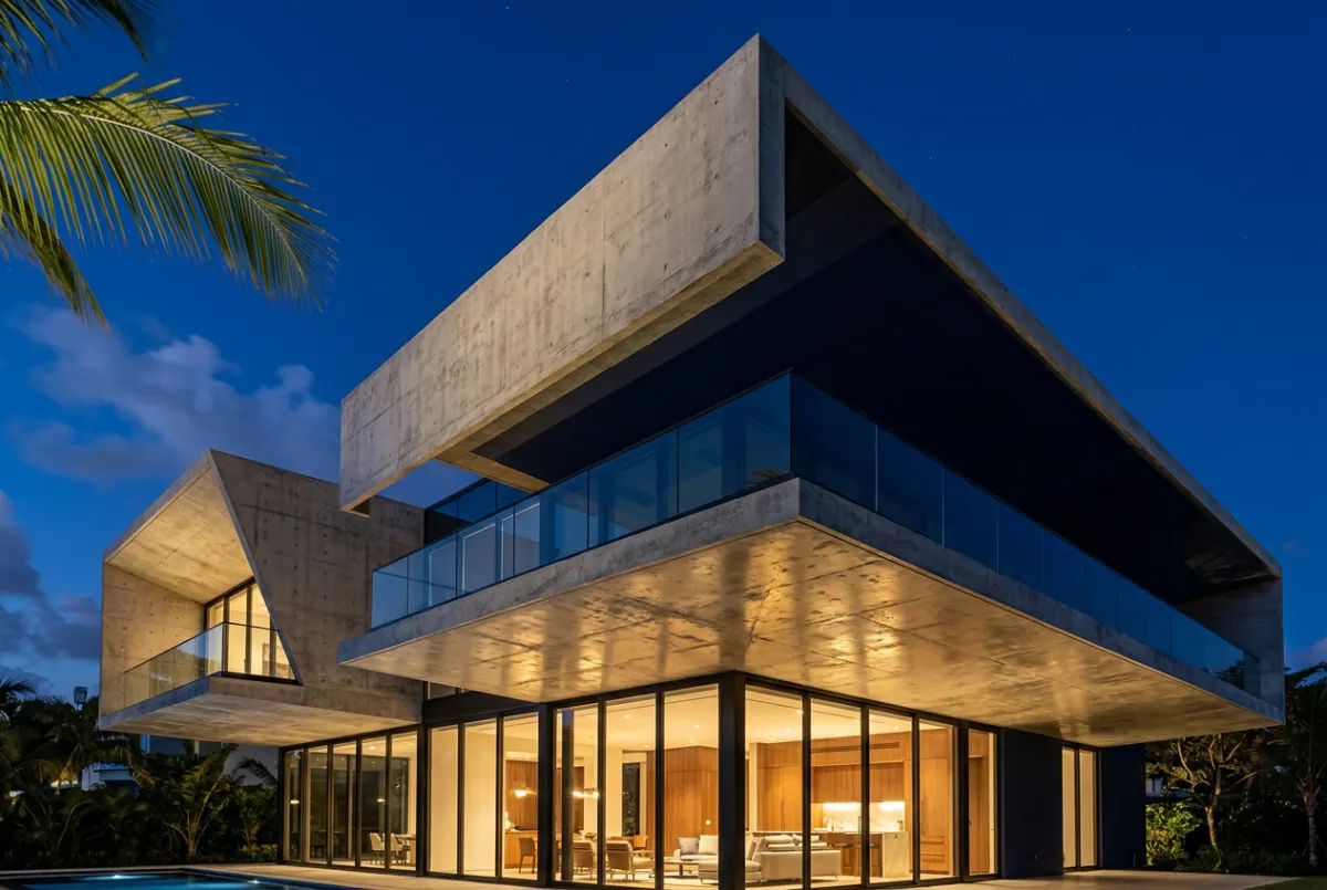 Modern South Florida home exterior detail