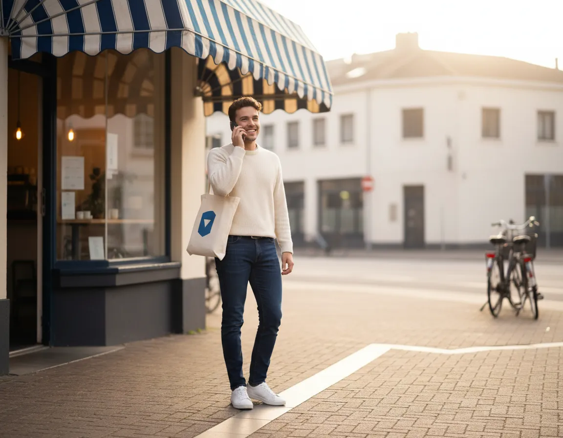 A calm, professional customer interaction representing seamless AI assistance