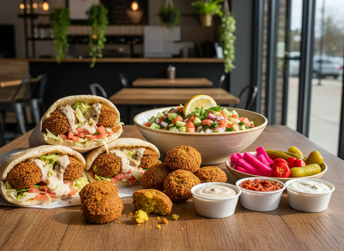 House of Falafel pita sandwiches and sides