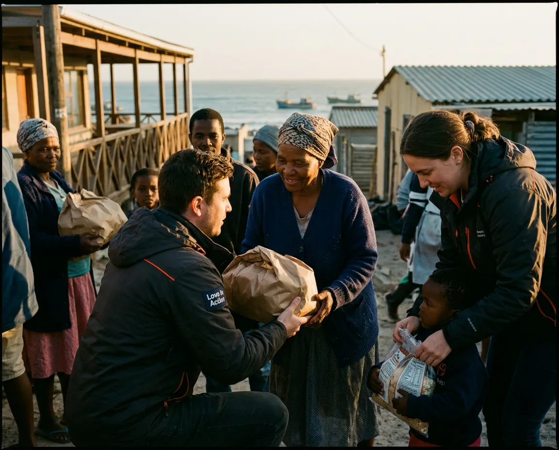 Love In Action mission workers delivering essential emergency supplies and food parcels to communities in need