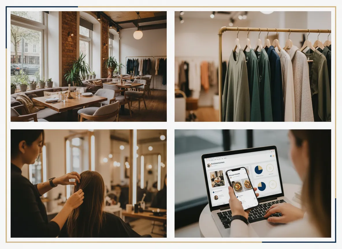 Collage of Berkshire small business photography and social media content