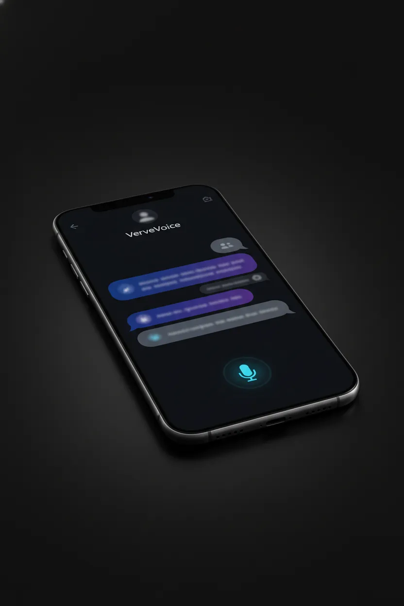 Portrait-style 2:3 mockup of a mobile device displaying the AiAgents247.ca chat demo in a dark UI, photorealistic and modern.