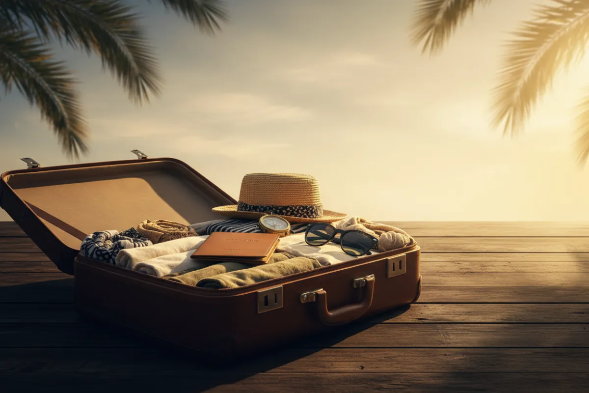 Imagem de mala e passaporte na Turismo Week
