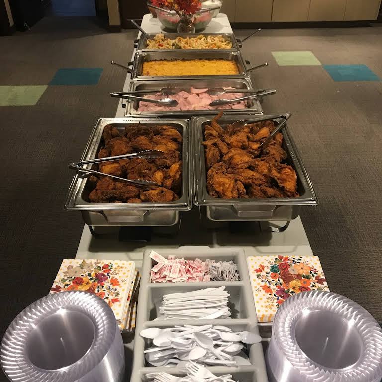 Catering buffet setup