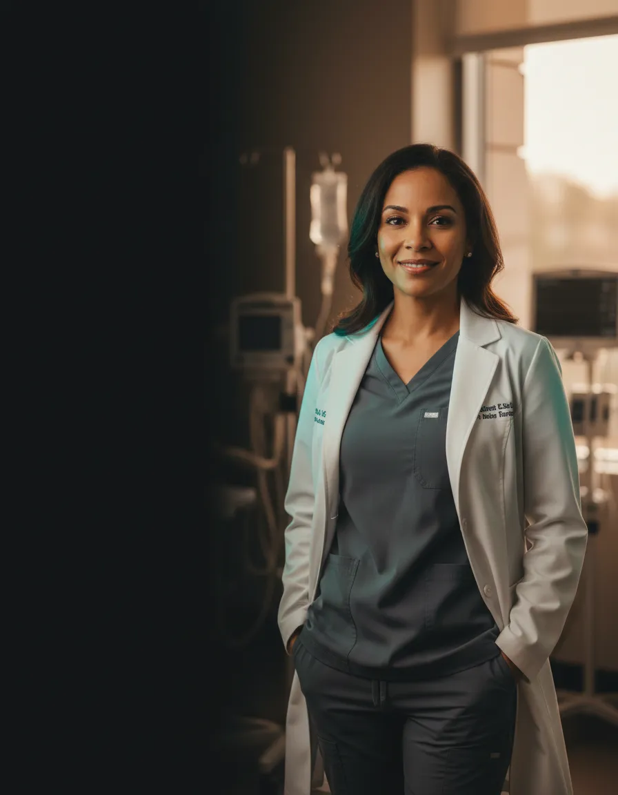 Founder of Nurse Unlocked in a clinical setting