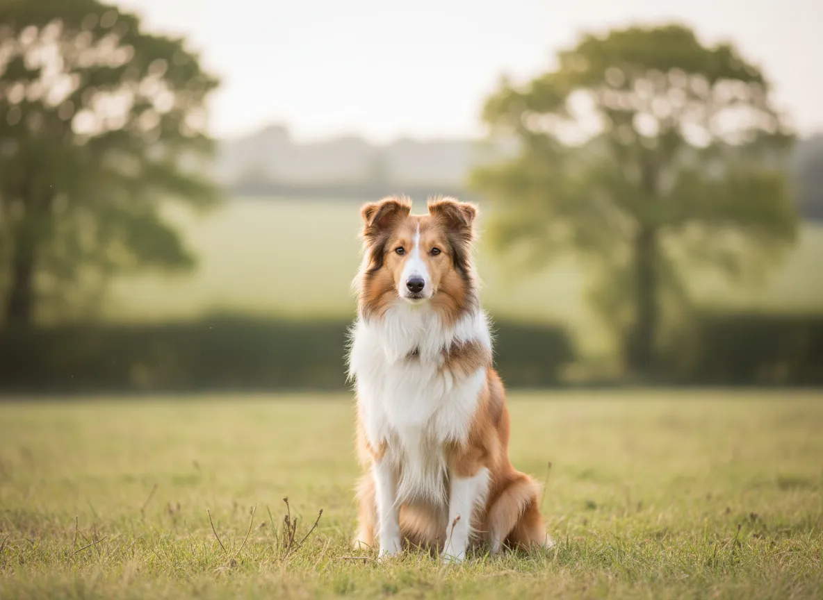 Collie Cross dog in a peaceful countryside setting