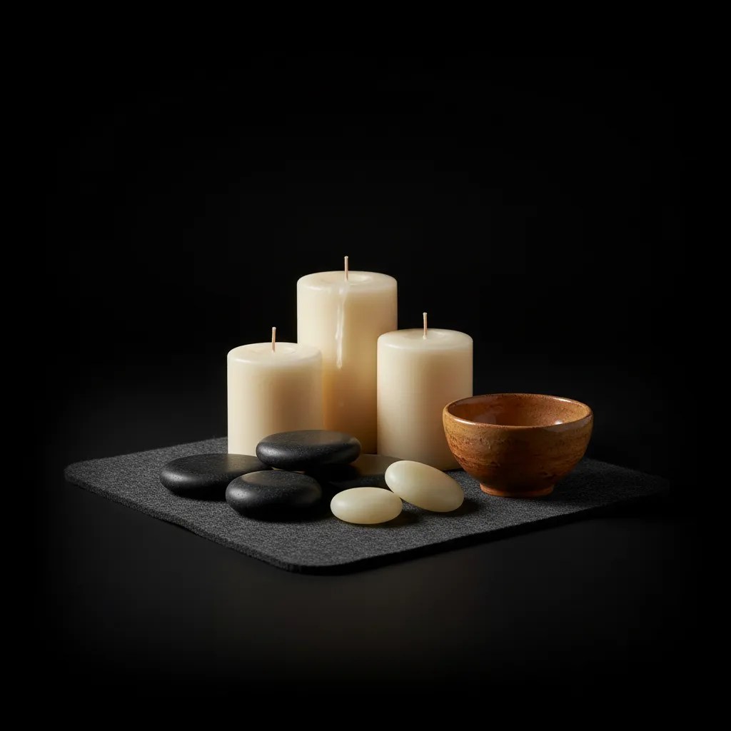 Candles and Therapy Stones