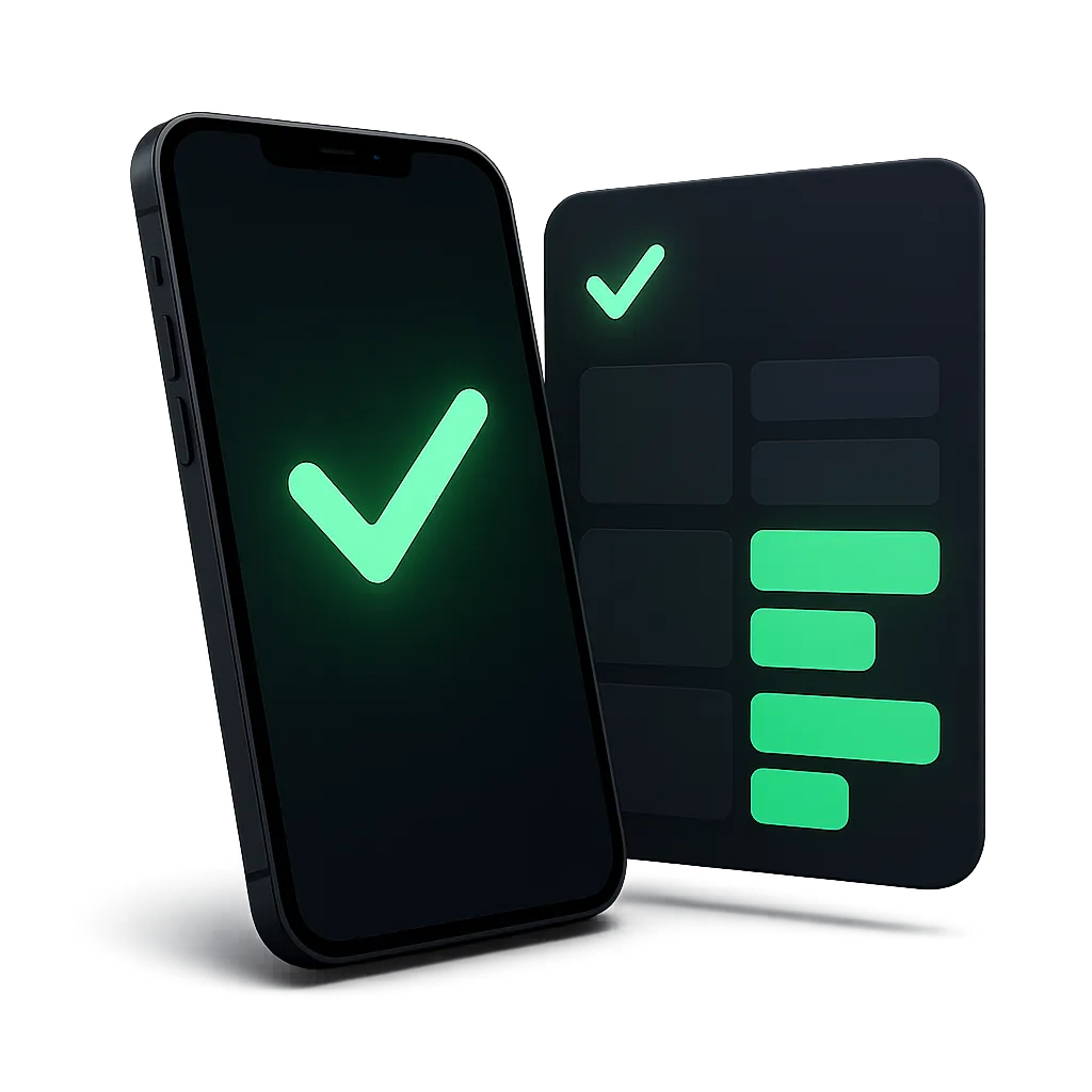 Split screen demonstration of automated missed call text back message on mobile alongside active appointment scheduling dashboard