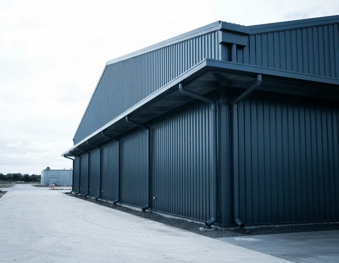Commercial roof plumbing on shed in Cairns