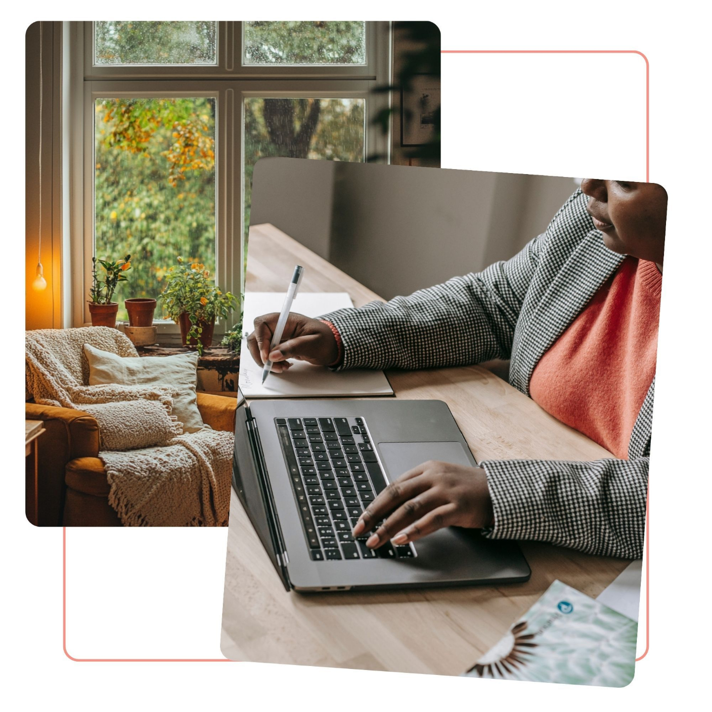 Woman typing on a laptop
