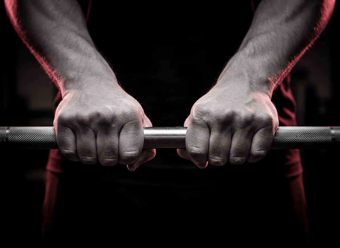 Athlete performing foundation movements in a gritty gym environment