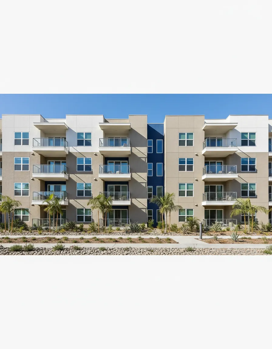 Modern multifamily apartment community in San Diego County.