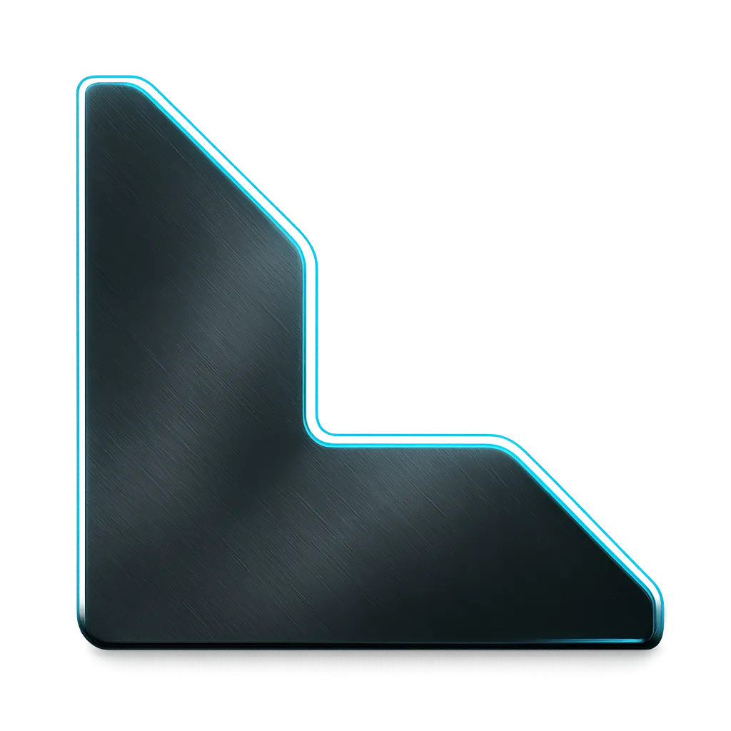 Subtle architectural ambient LED graphic with cyan highlights