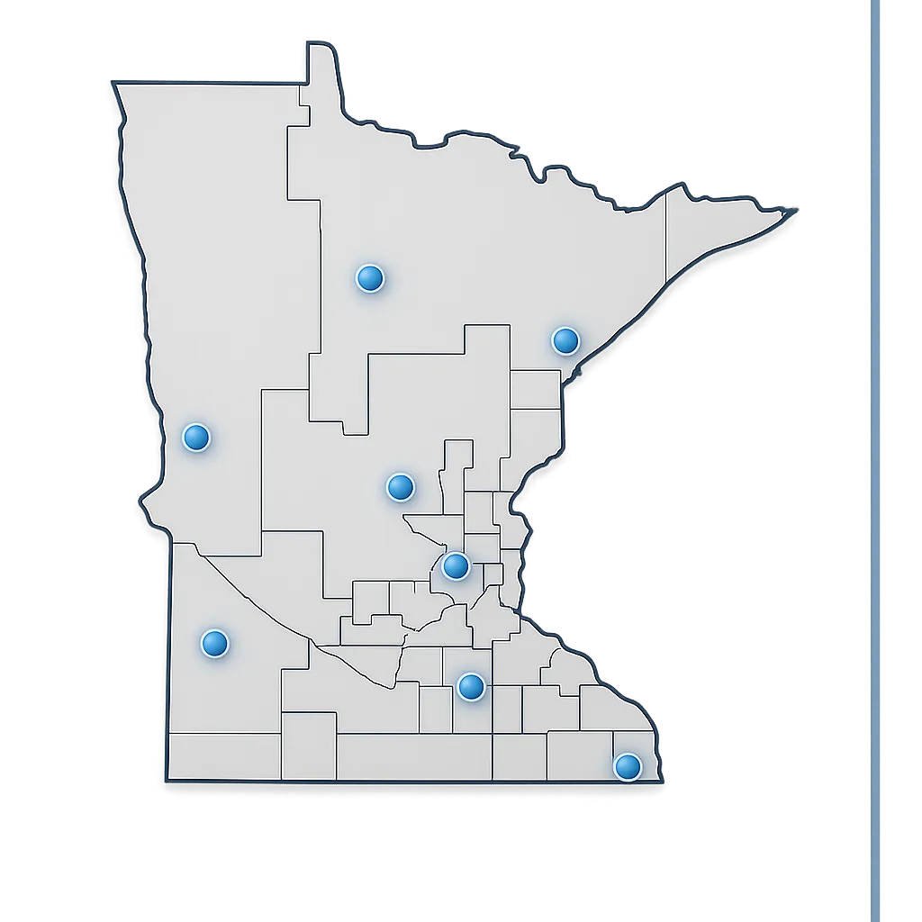 Minnesota Apostille Service Area Map
