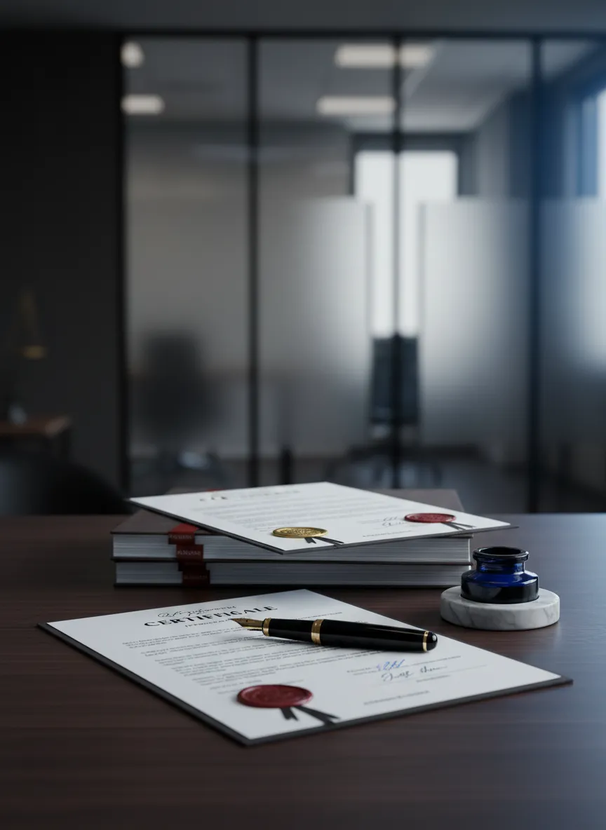 Professional document apostille and authentication service specialist reviewing international paperwork