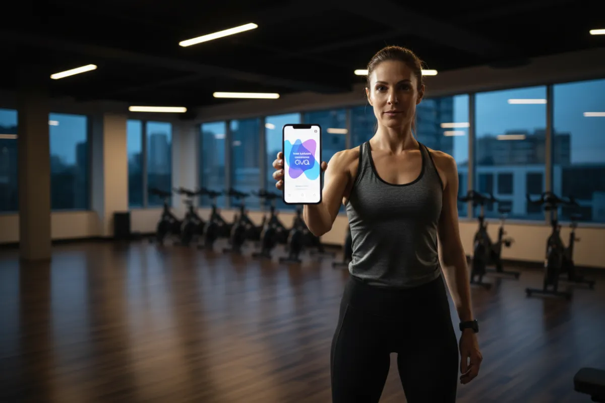 Gym class scheduling interface with AI routing calls to trainers and tours