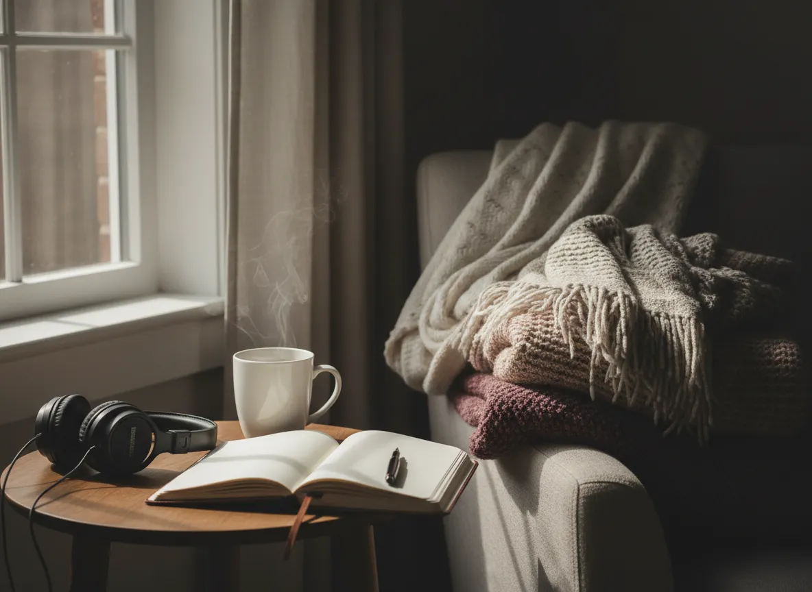 Singing bowls arranged for a gentle sound bath