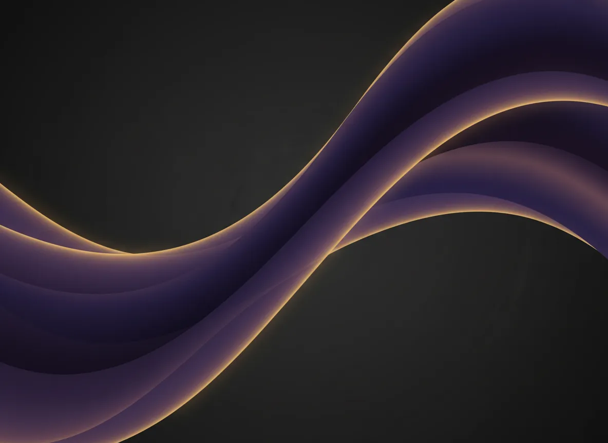 Abstract sound wave illustration in soft purples and gold