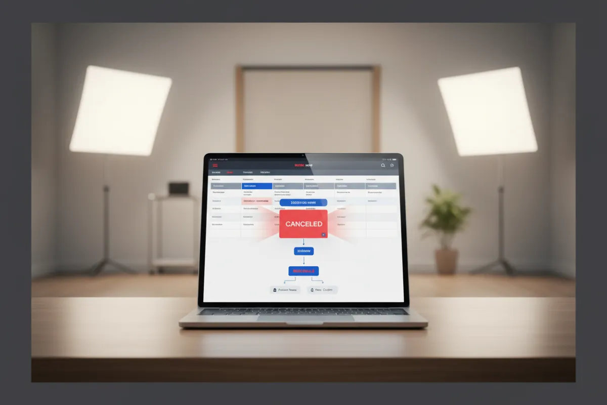 Dashboard showing automated schedule update after a cancellation