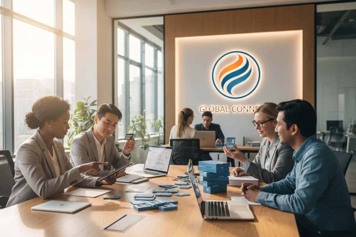 GoldenSIM team at work in a modern office