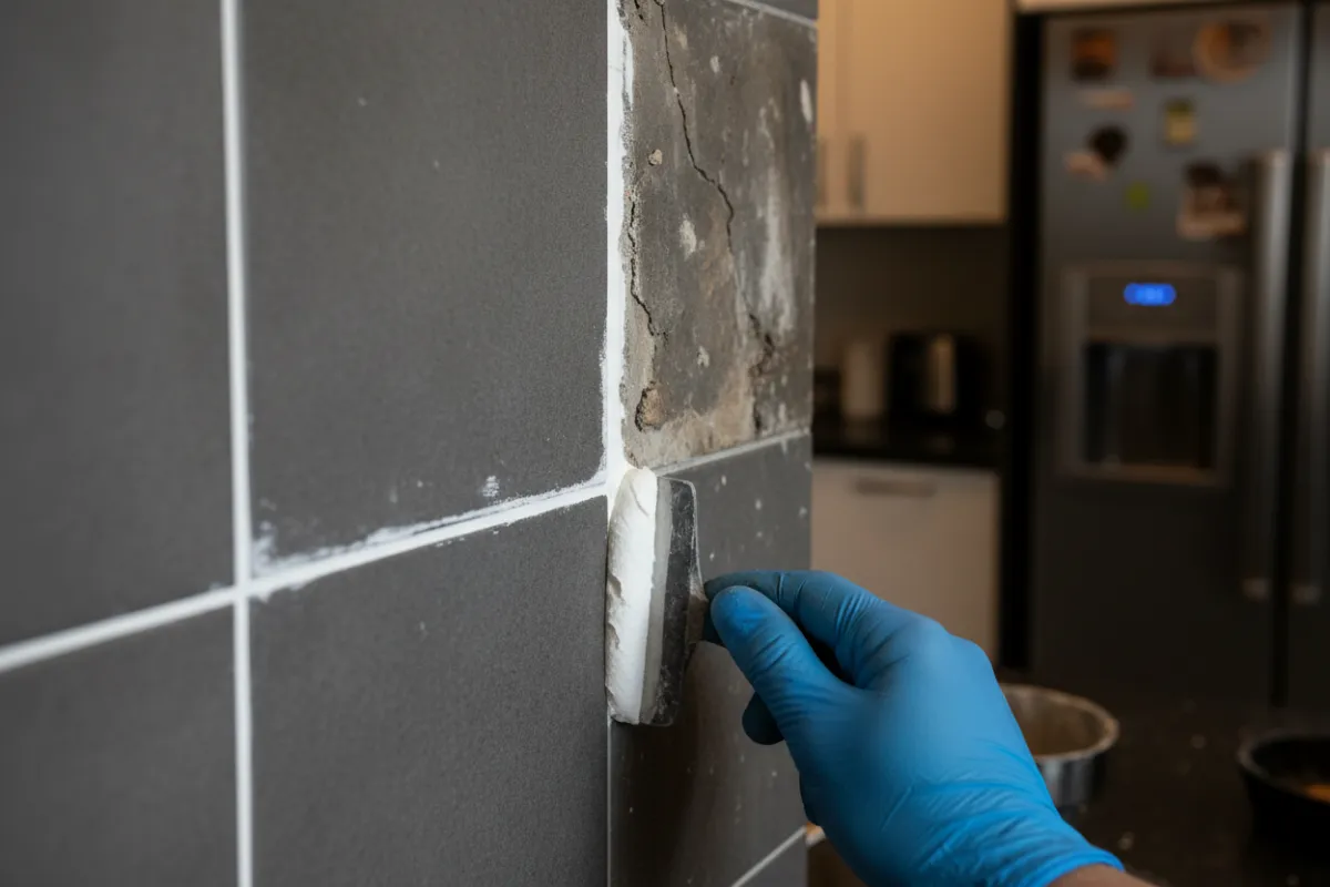 Grout restoration and backsplash repair