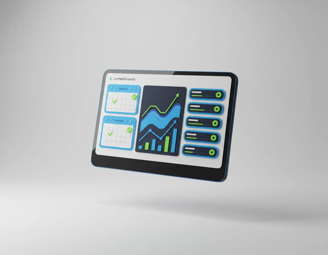 LumenGrowth platform dashboard for trades businesses