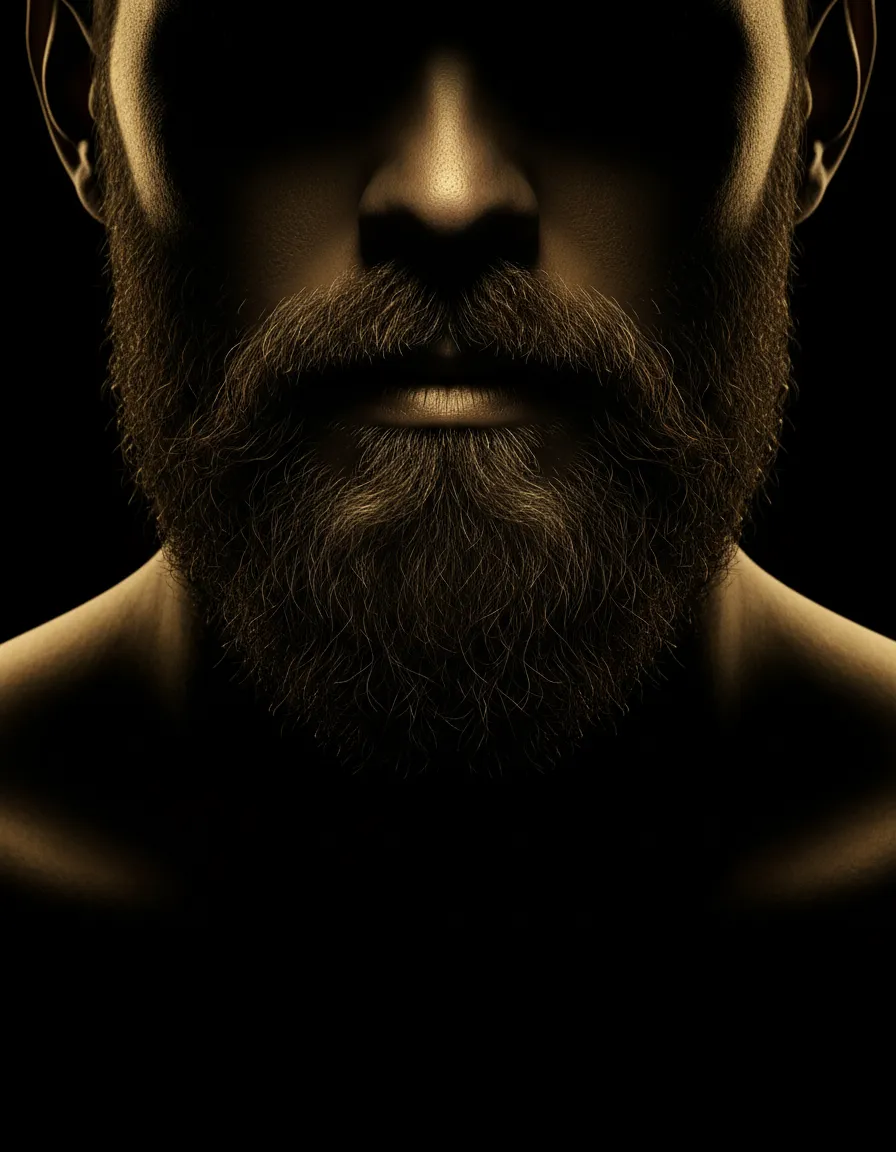 A close-up of a perfectly groomed jawline