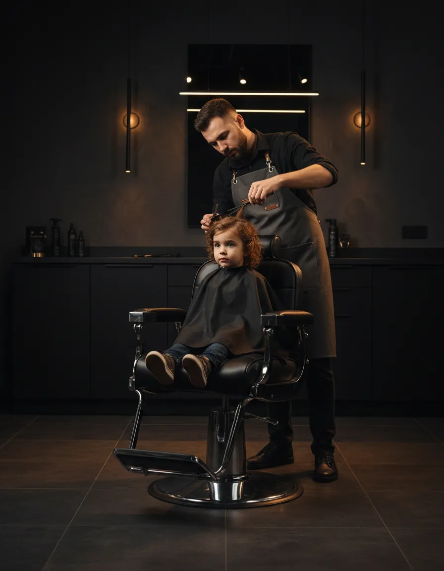 Professional kids’ haircut at The Ultimate Barber in Alexandria VA