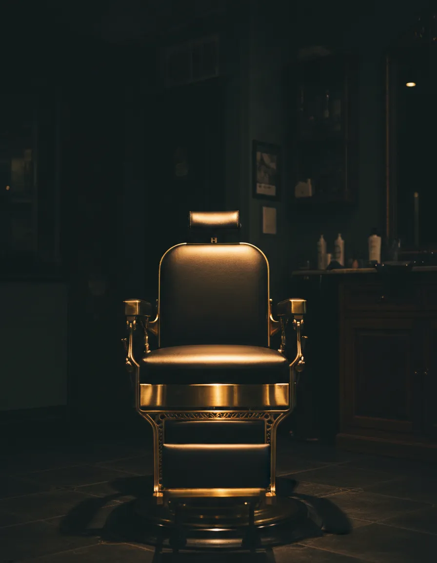 Barber chair and men's grooming tools