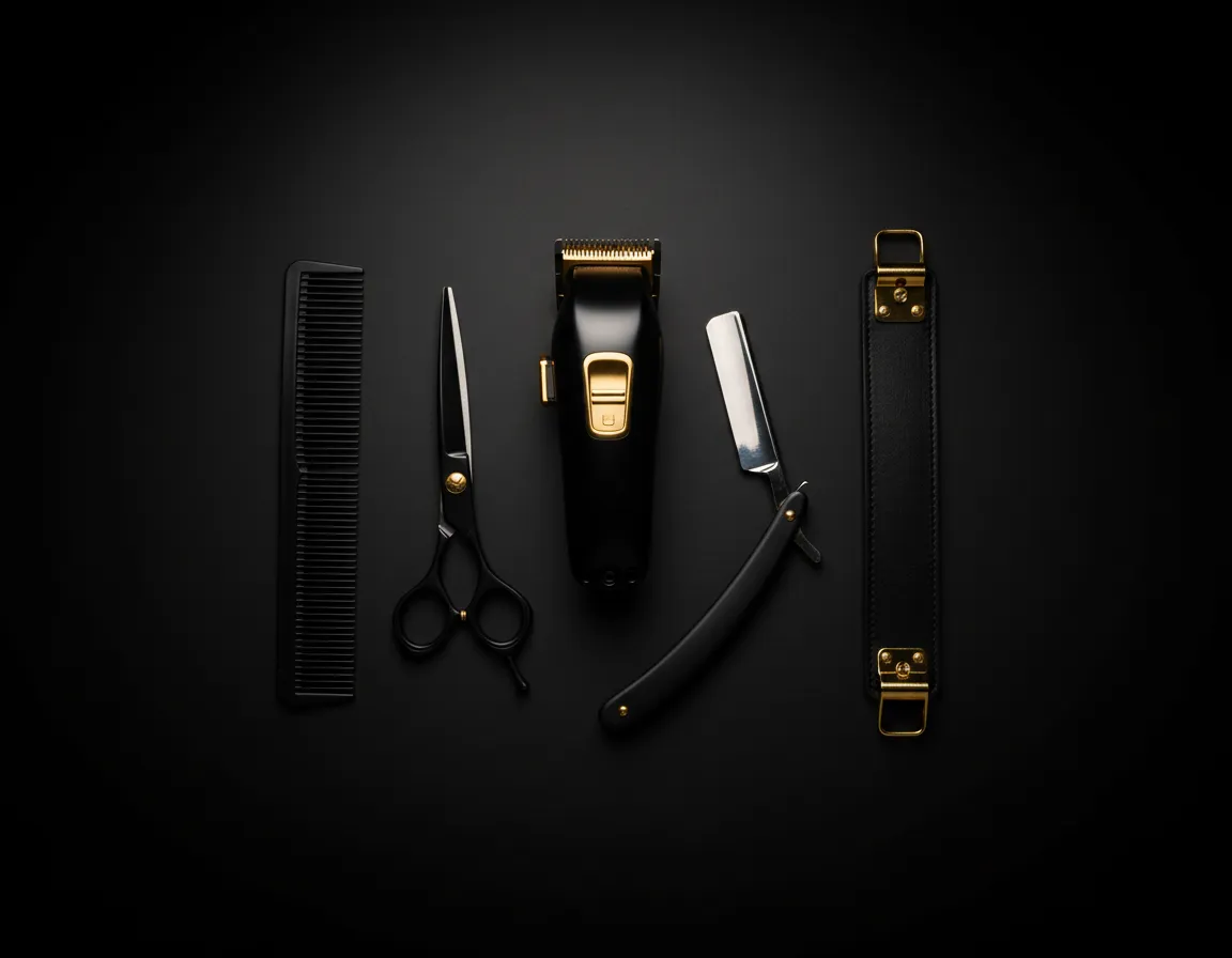 Pristine premium barber station with tools representing the high-end standard of The Ultimate Barber.
