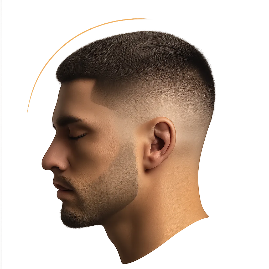 An example of a clean, premium fade haircut with smooth blending