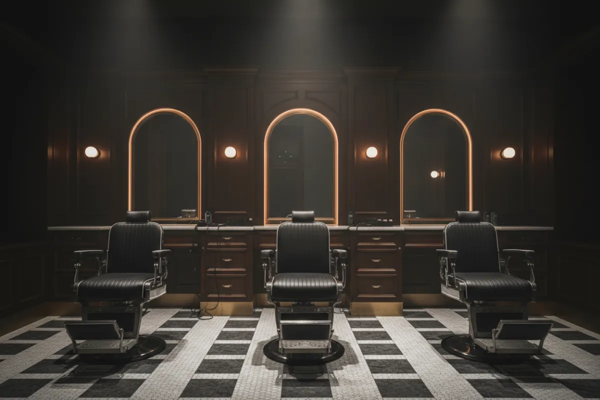 Premium barbershop interior in Alexandria VA