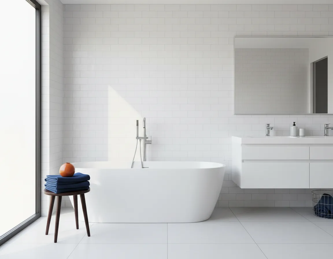 Pristine modern bathroom symbolizing a restored home