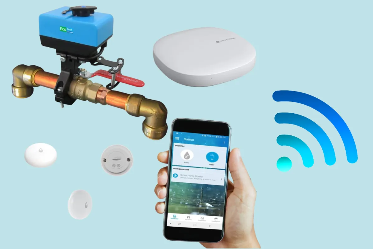 smart plumbing, wifi water sensor, wifi water shut off, smart plumbing phone alerts, smart plumbing sensor