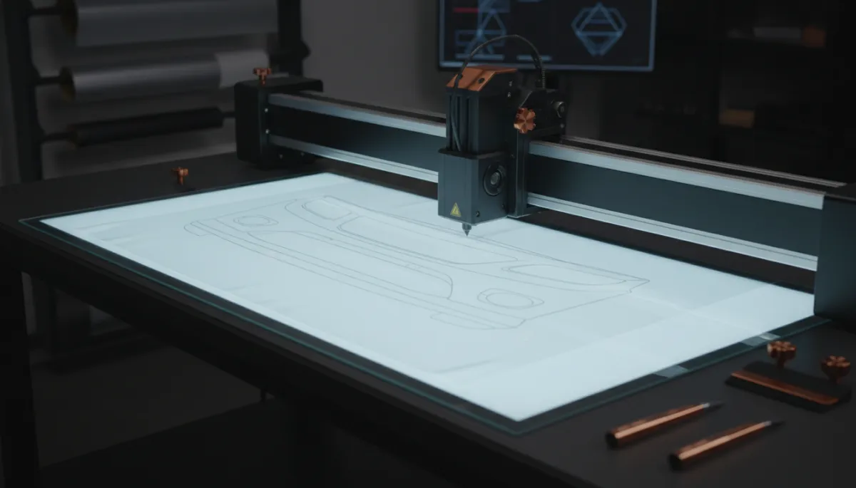 Computer-cut paint protection film being plotted for a Tempe vehicle