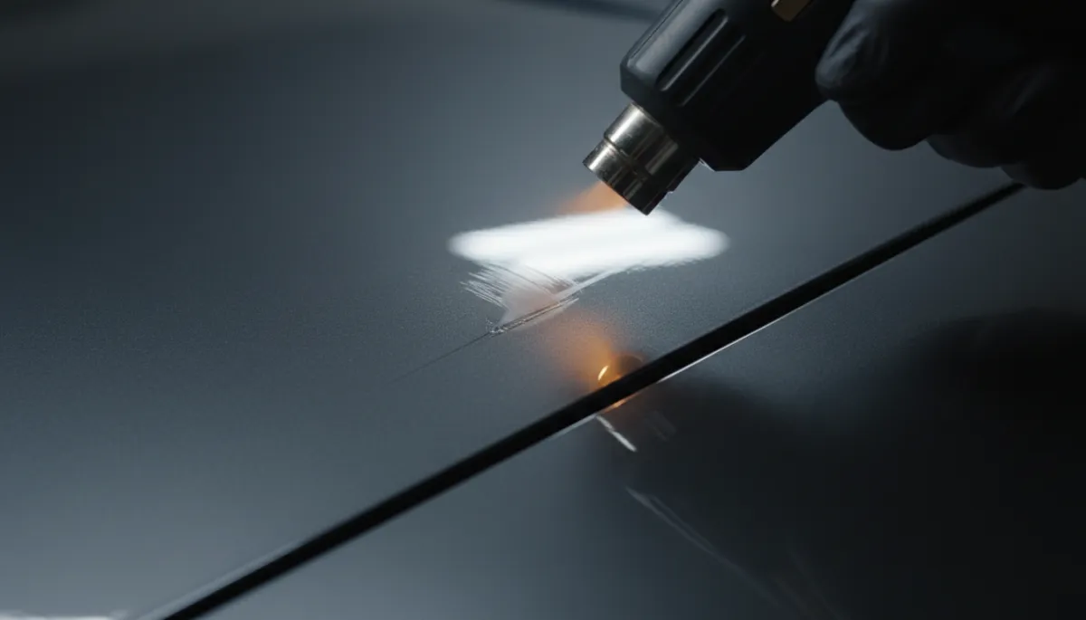 Self-healing paint protection film demonstration under heat