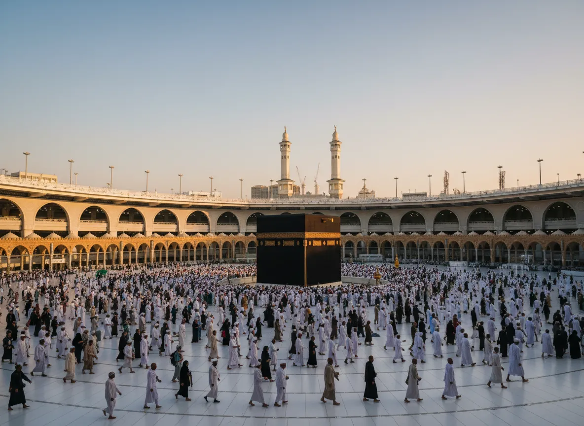 Pilgrims performing Umrah at Masjid al-Haram