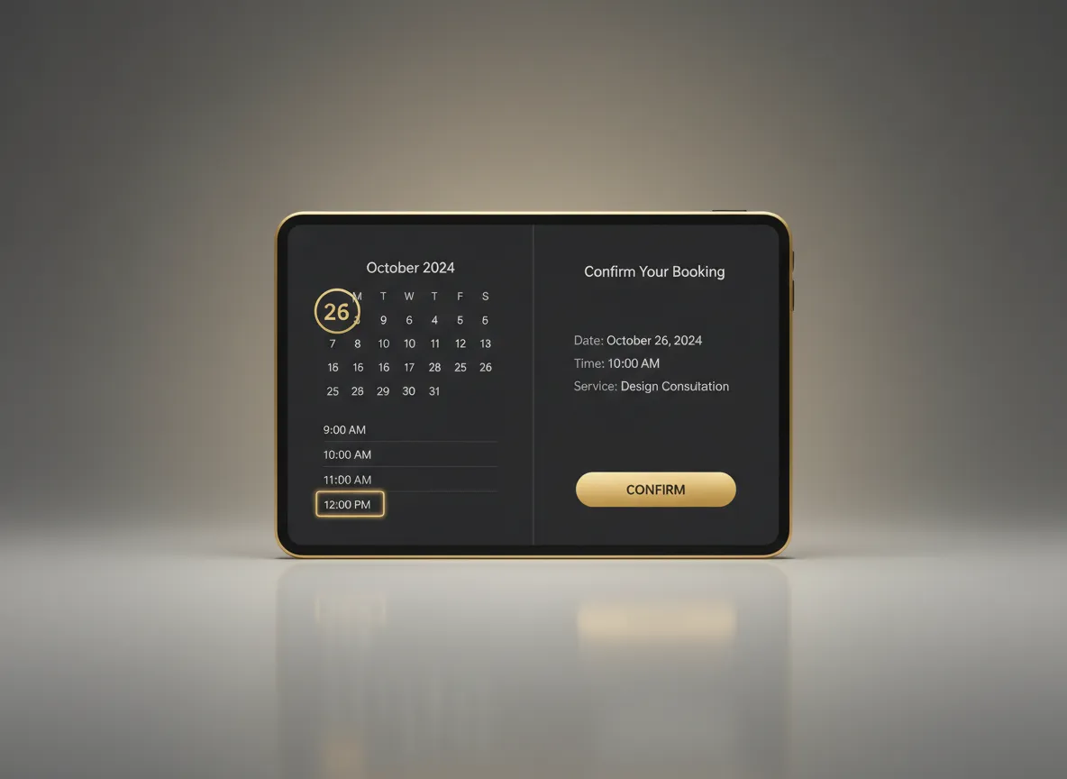 Kalender Buchung UI Mockup