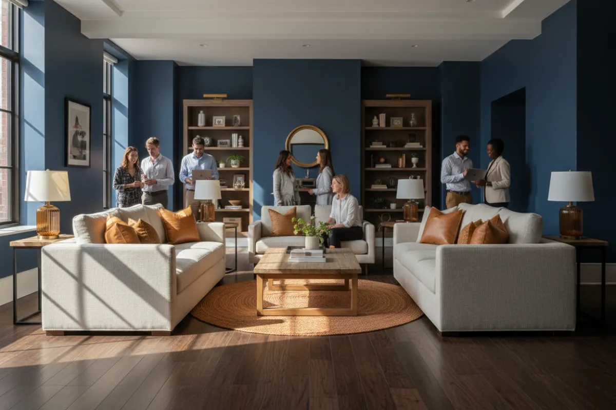 A welcoming residential common area displaying dignity and care