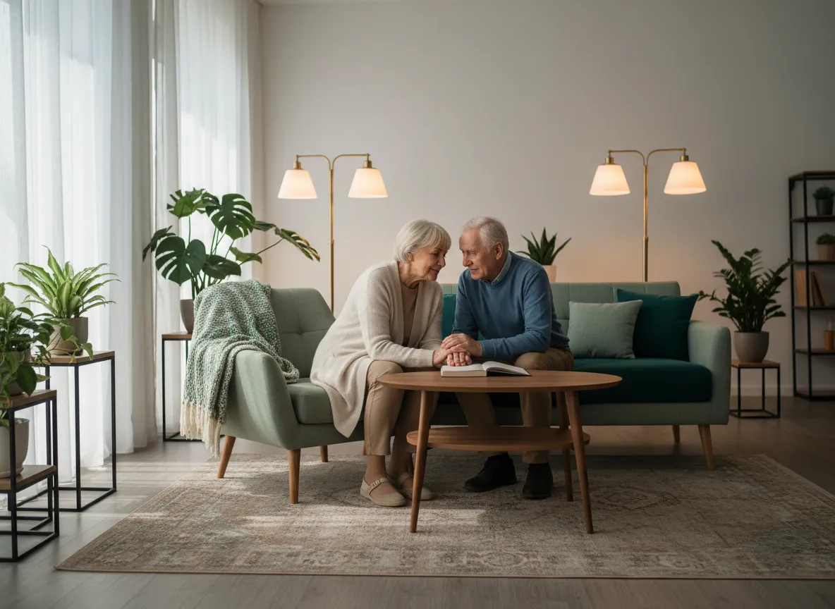 Seniors enjoying a shared living environment