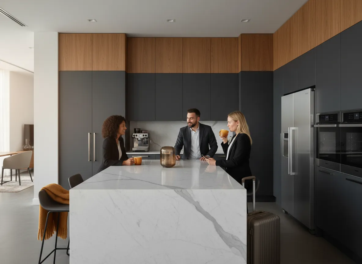 Modern shared kitchen in workforce housing