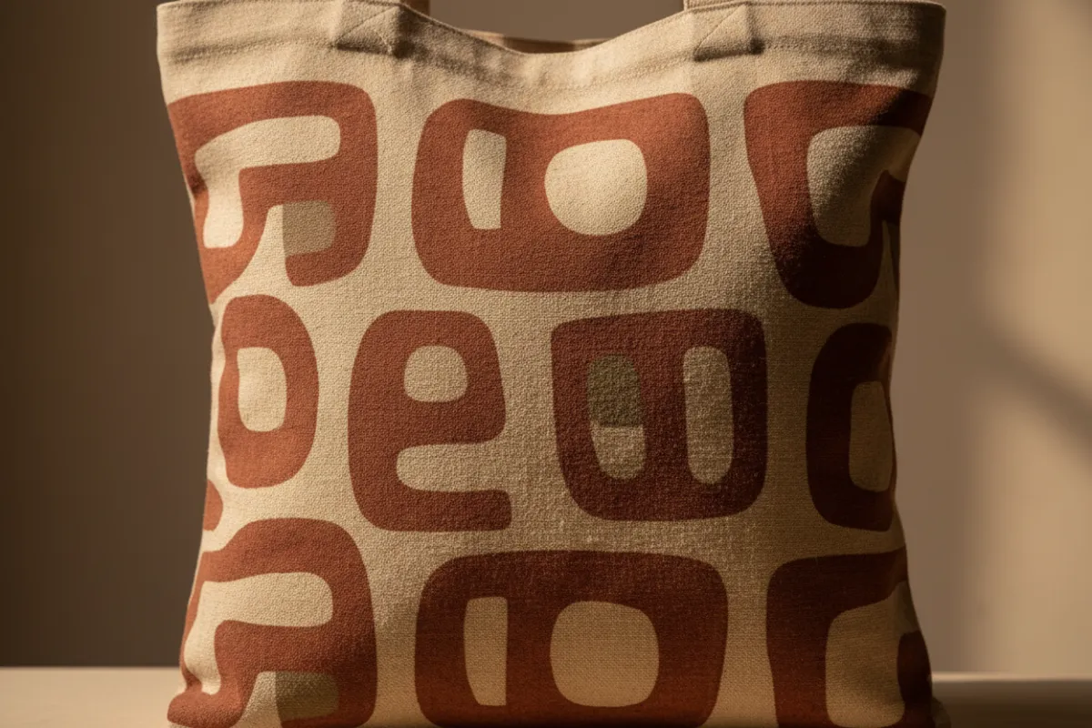 Durable canvas tote bag with bold custom print