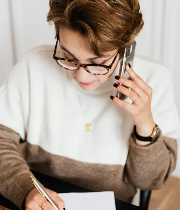 Talent working on a phone call