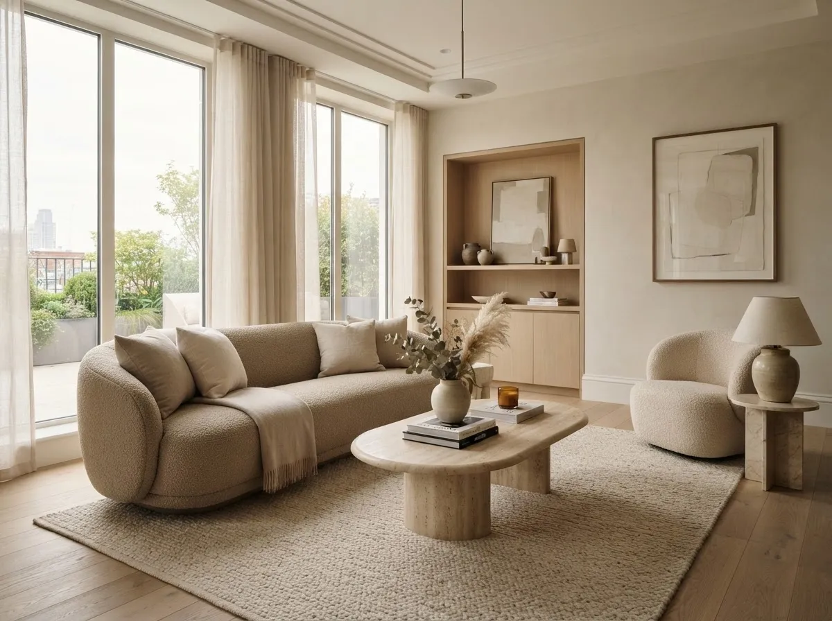 Neutral-toned luxury living space interior