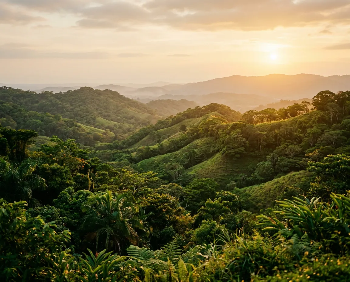 Malerische tropische Landschaft in Costa Rica als Symbol für Maria Beates Traum und Neuanfang