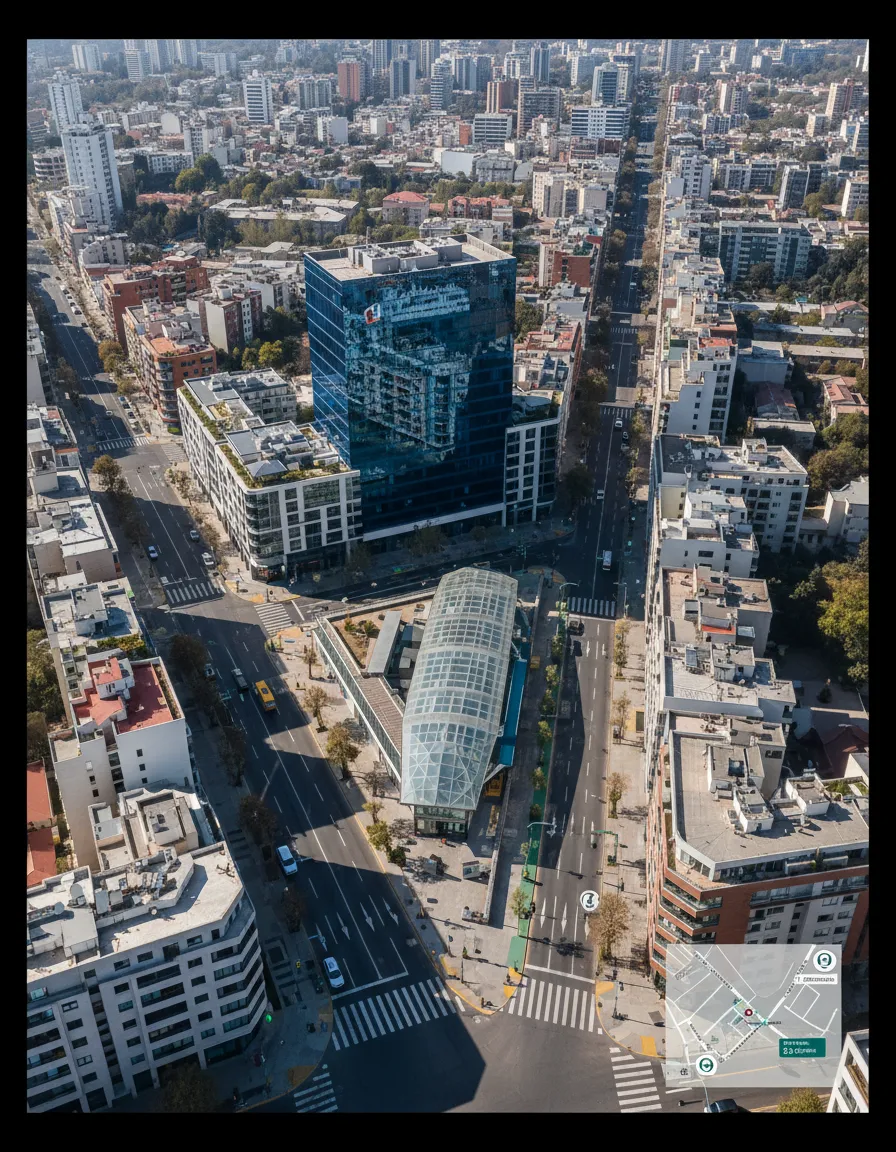 Mapa referencial y entorno de Av. Vicuña Mackenna Pte. en La Florida