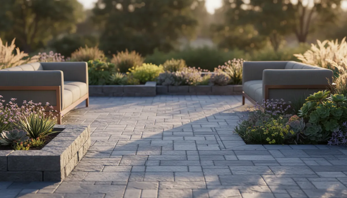 Stone paver patio custom outdoor design