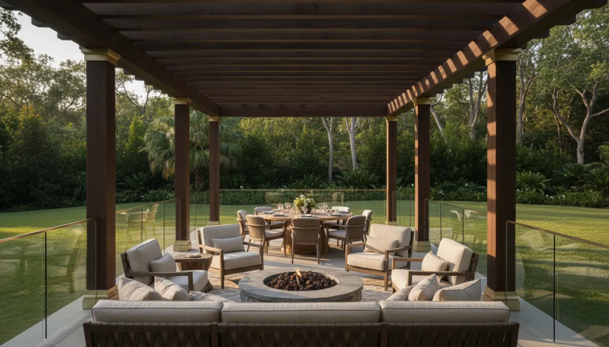 Covered roof patio pergola outdoor living